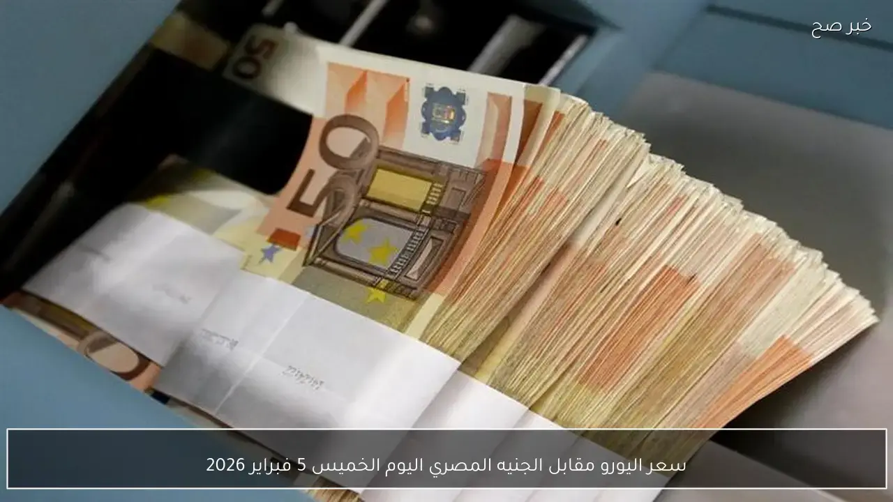 تحديثات الصرف.. سعر اليورو مقابل الجنيه المصري في تعاملات الخميس 5 فبراير 2026